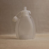 clear snack pouch with lid off