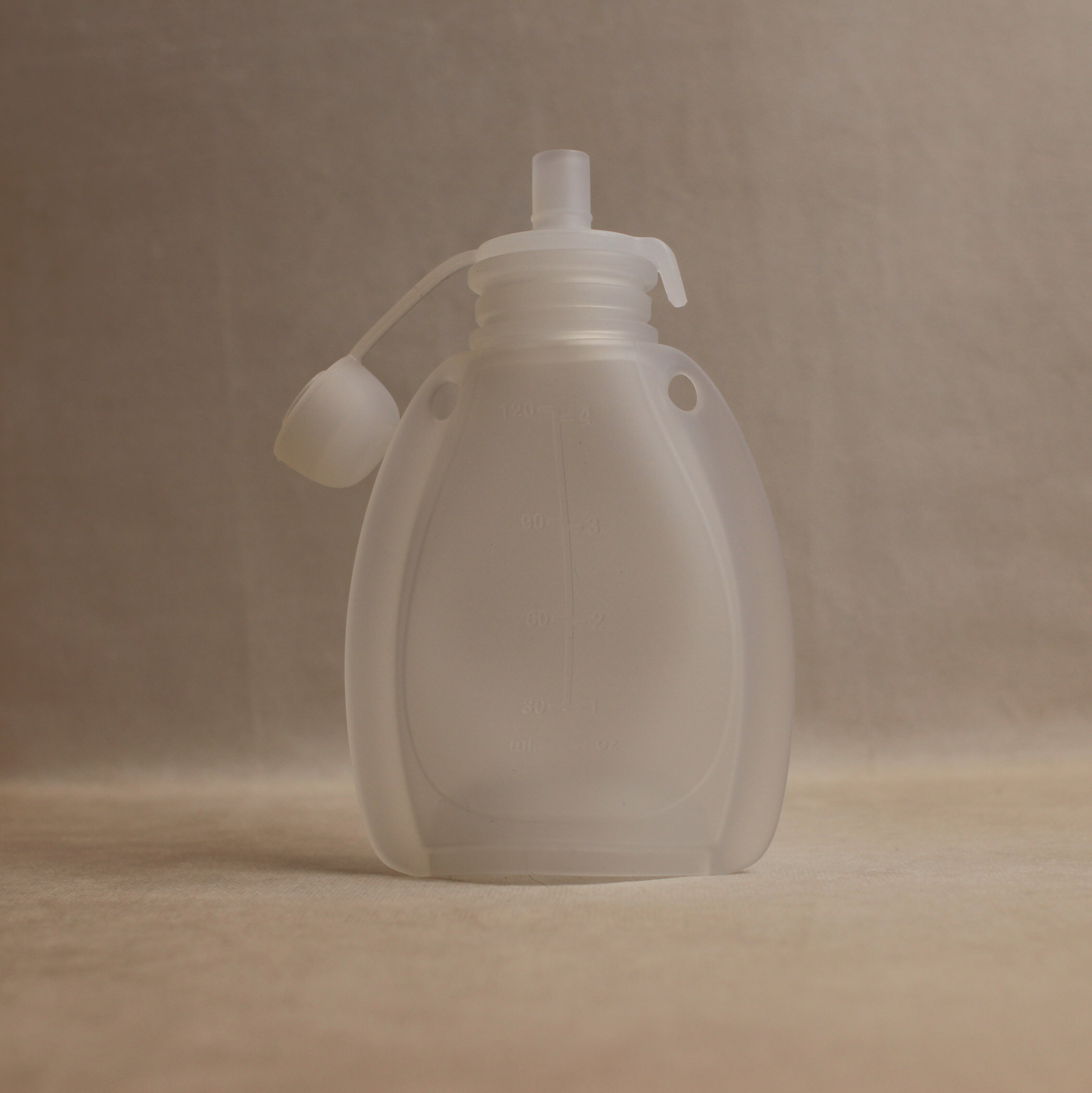 clear snack pouch with lid off
