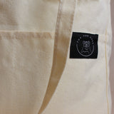 Close up of logo on everywhere tote bag