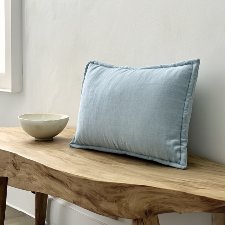Weighted pillow in dusty blue