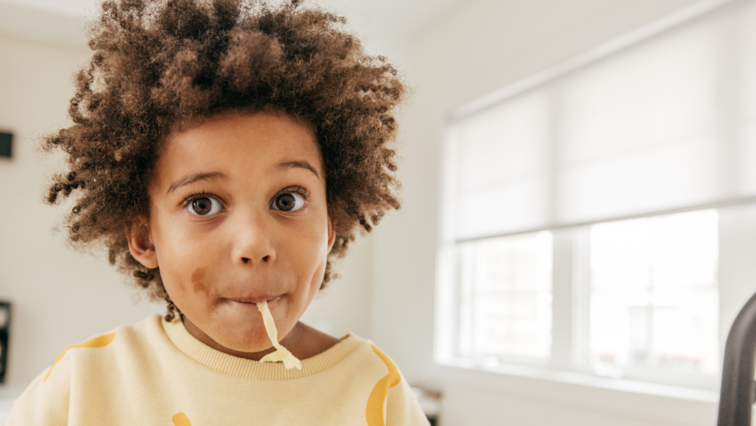Eat: Toddler slurping pasta pictured