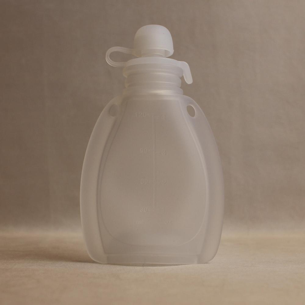 clear snack pouch with lid on