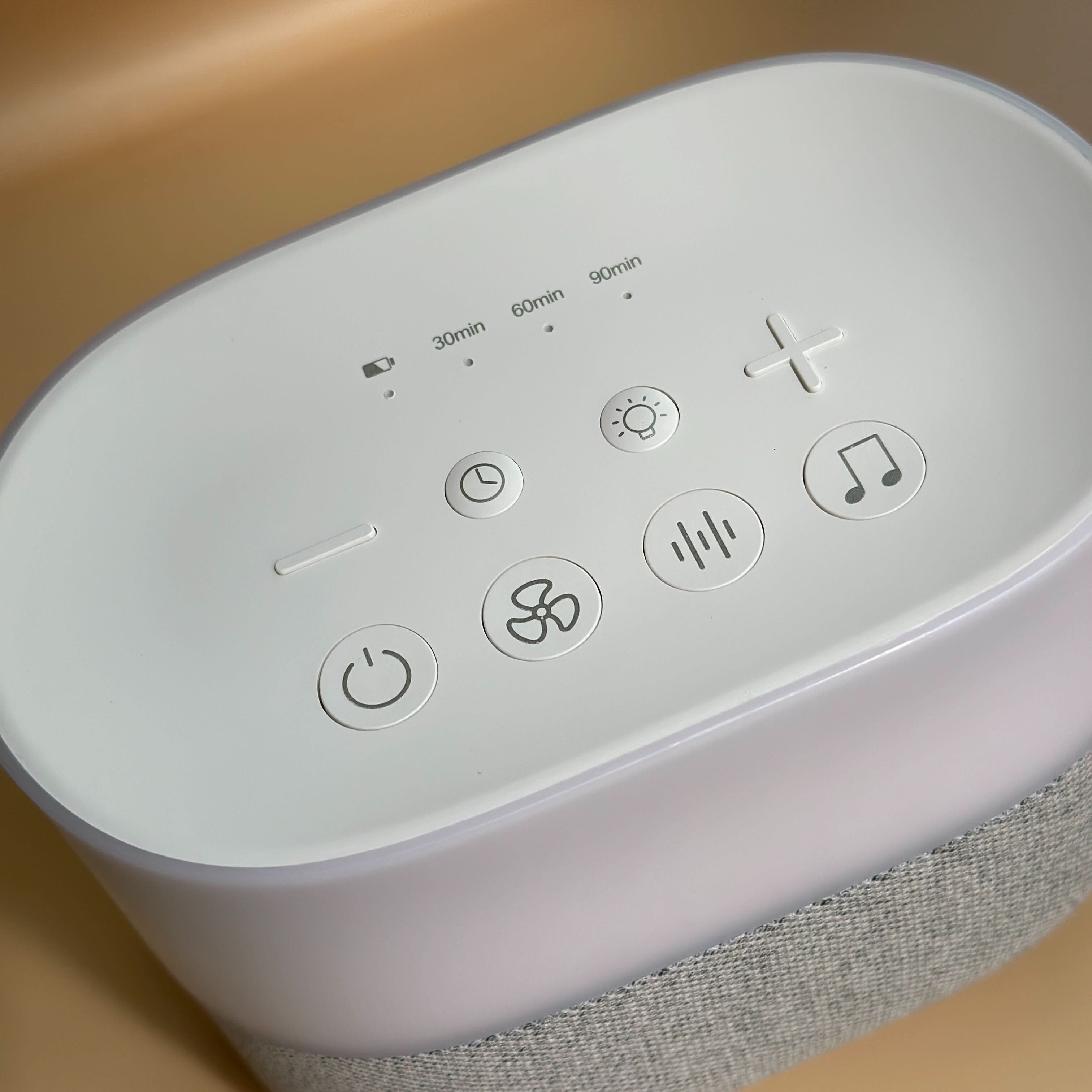 Exhale Sound Machine and Night Light top view