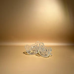 Two Hush silicone pacifiers in clear