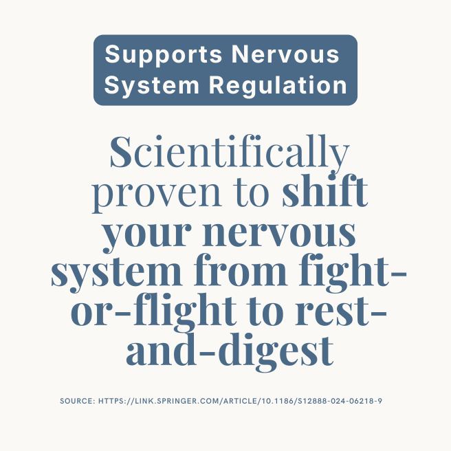 Text on a white background about supporting nervous system regulation.