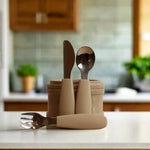 front view of oat toddler silverware set