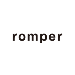 The word 'romper' written in black on a white background