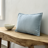 Weighted pillow in dusty blue