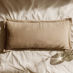 Weighted throw pillow in flax for anxiety and stress relief