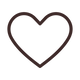 Outline of a heart shape on a white background